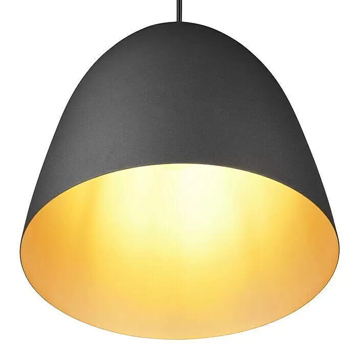 Reality Leuchten Pendelleuchte Tilda - 40 W, Höhe: 150 cm, Schwarz, gold, E27 - Detailaufnahme