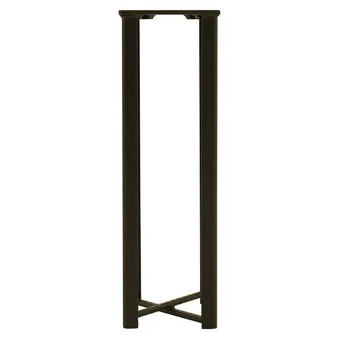 Doppler Alu Wood Bodenanker - Passend für: Doppler Ampelschirm Alu Wood XL LED Ultra - Nahaufnahme eines dunkelbraunen Metall-T-Bar-Podests mit einer kreuzförmigen Basis. Ideal für Veranstaltungen oder Präsentationen.