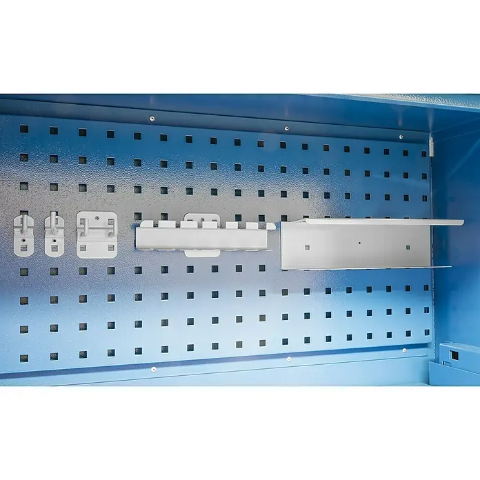 Güde Werkzeugschrank Universal - L x B x H: 193 x 38 x 79 cm - Werkzeugschrank-Interieur mit Lochwand, Haken und Halterungen zur übersichtlichen Aufbewahrung von Werkzeugen und Zubehör.