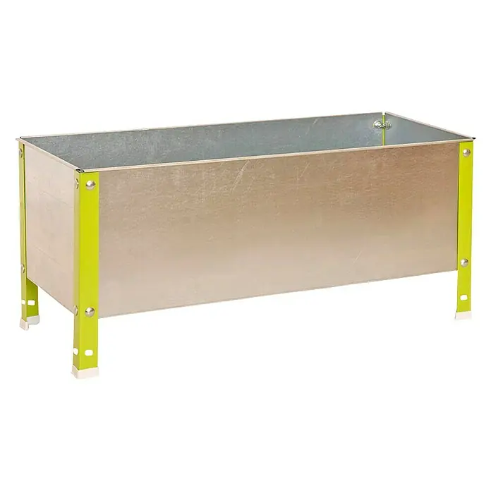 Simonrack Simongarden Huerto urbano Urban - 410 x 1.200 x 610 cm, Aluminio, Verde/Galvanizado - Una jardinera rectangular galvanizada con patas de color verde claro. Ideal para el jardín o la terraza para exhibir las plantas de forma elegante.