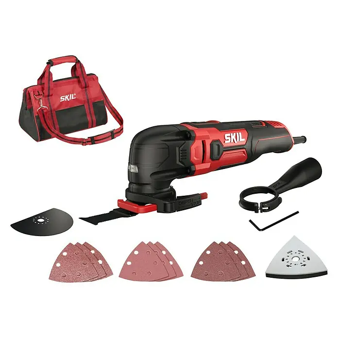 Skil Elektro-Multifunktionswerkzeug 1491 DB - 300 W - SKIL Multitool mit Zubehör: Das Set enthält verschiedene Aufsätze und Schleifpapiere für vielseitige Anwendungen.