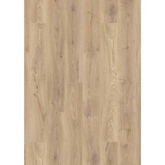 Krono Original Laminat Atlantic 8 - Biscotti Oak, Landhausdiele, 1.285 x 192 x 8 mm - Nahaufnahme eines hellen Holzfußbodens mit Maserung, ideal für moderne und klassische Innenräume. Die Oberfläche wirkt natürlich und warm.
