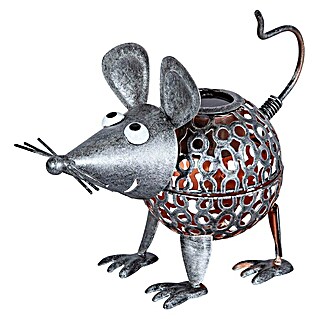 BAUHAUS Solarleuchte Maus (22,5 x 11,5 x 16 cm, 1,2 V, Metall, Mit Leuchtmittel)