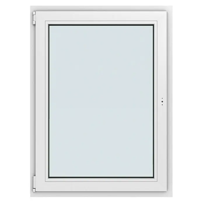 Solid Elements Kunststofffenster New Basic - 90 x 120 cm, Verglasung: 2-fach, DIN Anschlag: Links, Weiß - Ein weißes Dreh-Kipp-Fenster mit klarem Glas und einem schlichten, modernen Design, ideal für natürliches Licht und Belüftung in jedem Raum.