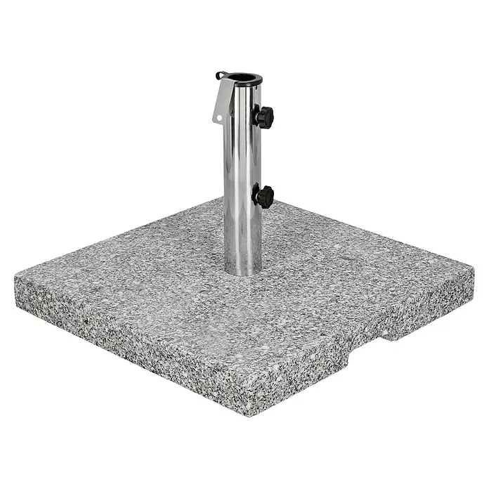 Sunfun Granitschirmständer Madrid - 40 kg - Schirmständer aus Granit mit einem robusten, polierten Metallrohr zur sicheren Befestigung von Sonnenschirmen.