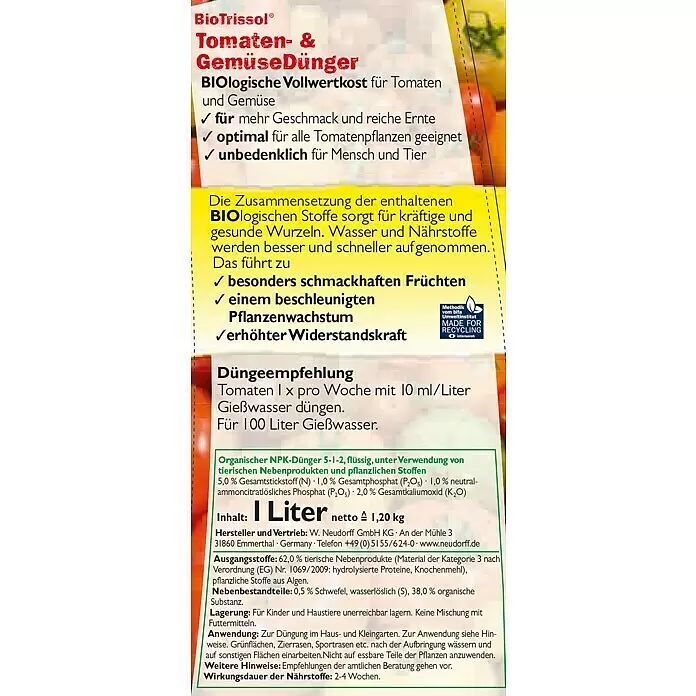 weintrauben pflege düngen Purgrün Bio-Weinreben-Dünger 1 Liter main image 0