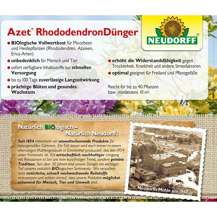 Neudorff Azet Rhododendrondünger1 kg Detail Shot