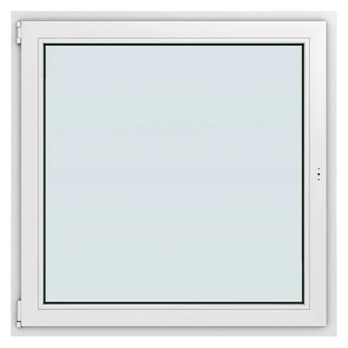 Solid Elements Kunststofffenster Basic120 x 120 cm, DIN Anschlag: Links, Weiß - Quadratisches, weißes Kunststofffenster mit klarem Glas. Ideal für modernes Design und gute Lichtdurchlässigkeit.