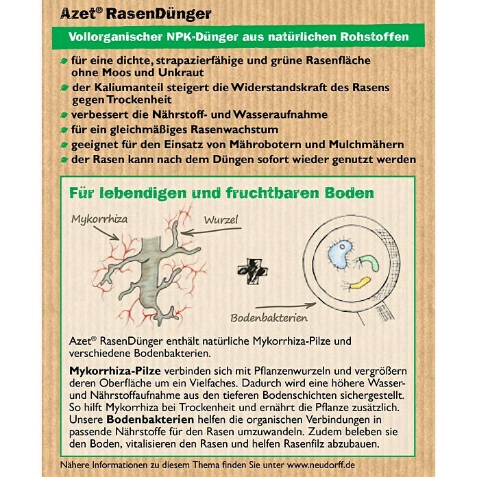 Neudorff Azet Rasendünger10 kg, Inhalt ausreichend für ca.: 200 m² Detail Shot