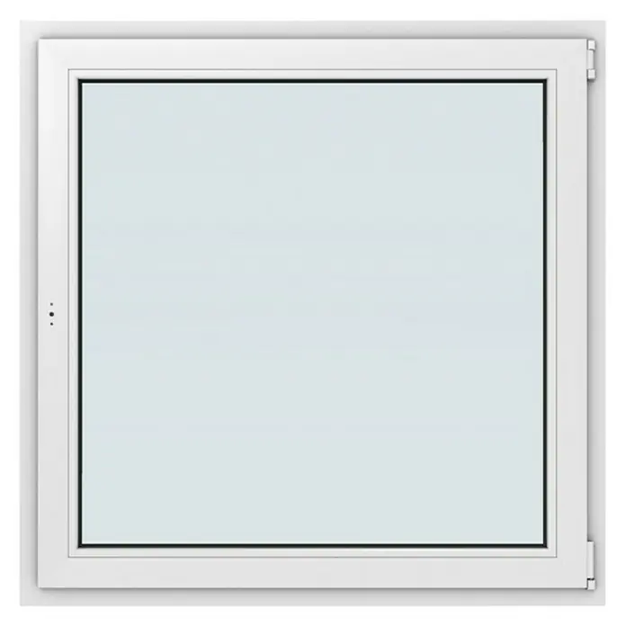 Solid Elements Kunststofffenster New Basic - 120 x 120 cm, Verglasung: 2-fach, DIN Anschlag: Rechts, Weiß - Fenster mit einem weißen Rahmen, mit klarem Glas ausgestattet. Das Fensterdesign ist modern und funktional.
