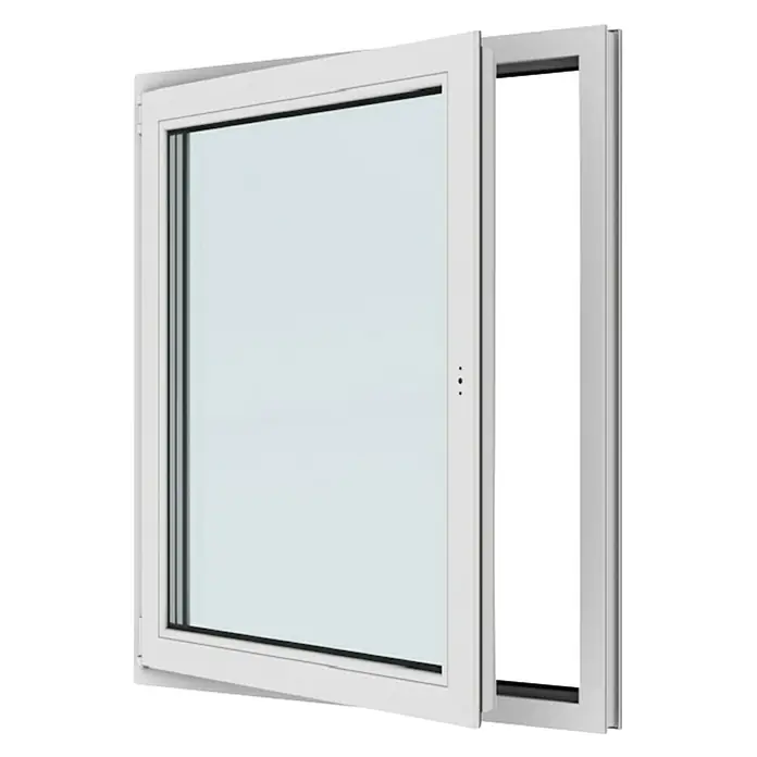 Solid Elements Kunststofffenster New Basic - 105 x 120 cm, Verglasung: 2-fach, DIN Anschlag: Links, Weiß - Weiße Schiebefenster mit schwarzem Glasdesign, das modernes Design und Funktionalität in einem schlanken Profil vereint.