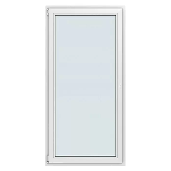 Solid Elements Balkontür New Basic - 100 x 200 cm, Verglasung: 2-fach, DIN Anschlag: Links, Weiß - Moderne weiße Vollglas-Tür mit Rahmen.