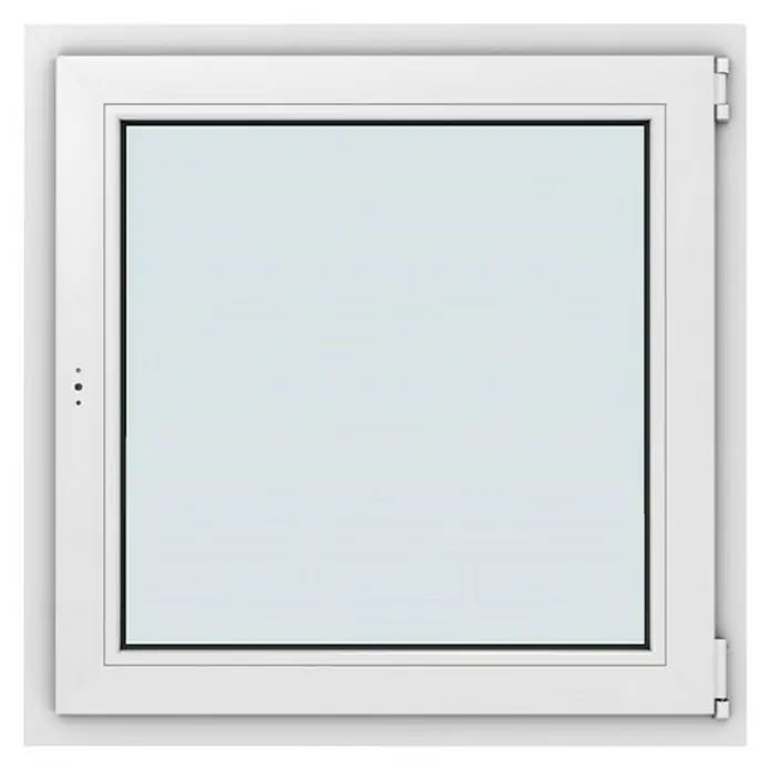 Solid Elements Kunststofffenster Basic90 x 90 cm, DIN Anschlag: Rechts, Weiß - Ein weißes Drehkippfenster mit klarem Glas. Das Fenster hat einen schlanken Rahmen und ist für moderne Wohnhäuser geeignet.
