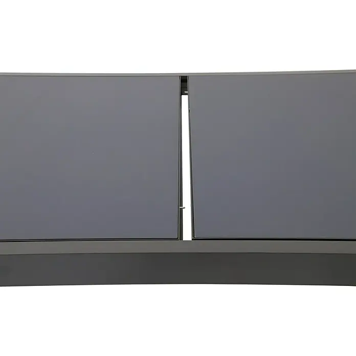 Sunfun Maja Gartentisch - L x B x H: 280 x 100 x 75 cm, Aluminium, Glas, Rechteckig, Night-Grey, Ausziehbar - Graue Schiebetüren mit schmalem Rahmen und eleganter Optik, ideal für moderne Innenräume und platzsparende Lösungen.