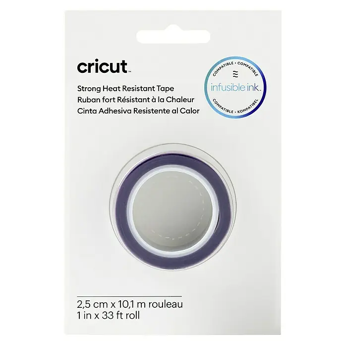 Cricut Klebeband Strong Heat Resistant - 10 m x 2,5 cm - Das Cricut Hitzebeständige Klebeband ist kompatibel mit Infusible Ink und ideal für Bastelarbeiten, die hohe Temperaturen erfordern.