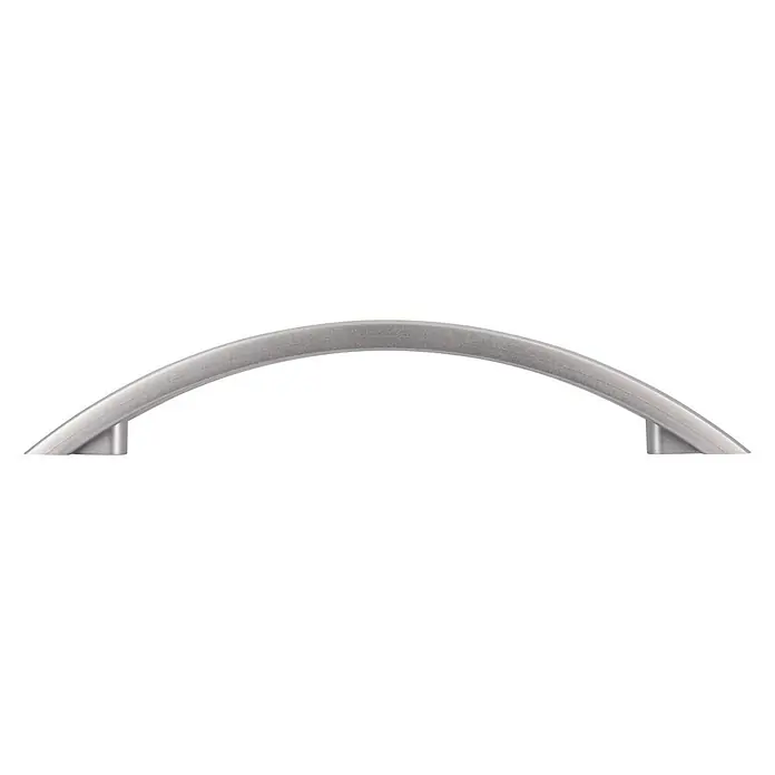 Siro Möbelgriff - Typ Möbelgriff: Bügel, L x B: 167 x 32 mm, Kunststoff, Nickel - Gebogener Möbelgriff aus gebürstetem Edelstahl mit elegantem Design zur einfachen Montage an Schränken und Schubladen.