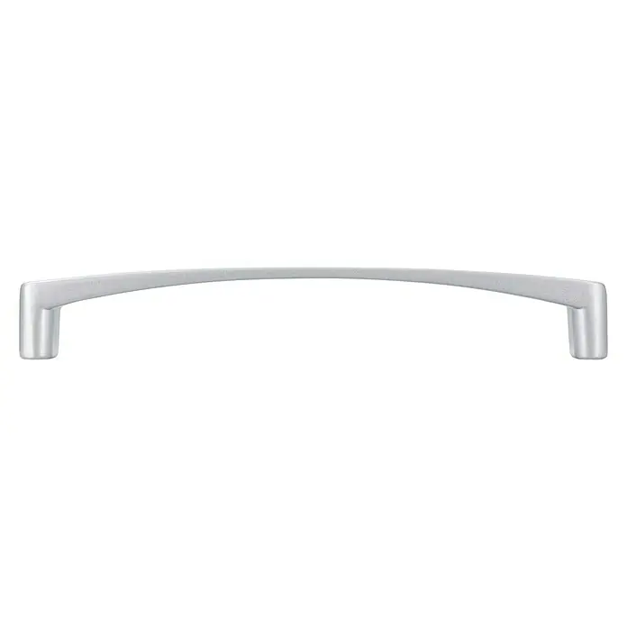 Siro Möbelgriff - Typ Möbelgriff: Bügel, L x B x H: 136 x 16 x 23 mm, Stahl, Silber, Matt - Moderner, gebogener Möbelgriff in Silberoptik, ideal für Schubladen und Schränke. Elegantes Design für ein zeitgemäßes Zuhause.