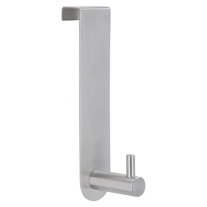 Siro Garderobenhaken 1983-135N1V1E - L x B x H: 135 x 30 x 41 mm, Anzahl Haken: 1 Stk. - Silberner Türhaken mit gebürsteter Oberfläche. Praktische Aufbewahrung, einfach über die Tür hängen, ideal für Bad oder Küche.