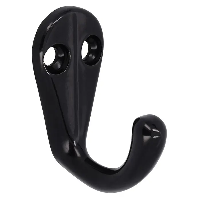 Siro Garderobenhaken 113/ PB8 - L x B x H: 20 x 41 x 33 mm, Anzahl Haken: 1 Stk. - Der glänzende, schwarze Kleiderhaken zur Wandmontage bietet eine stilvolle und praktische Aufbewahrungslösung.