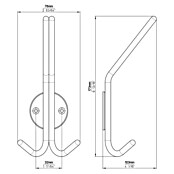 Siro Garderobenhaken (L x B x H: 173 x 76 x 103 mm, Edelstahl, Silber) | BAUHAUS