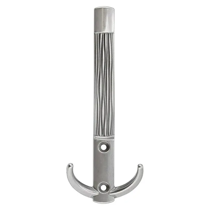 Siro Garderobenhaken 2213/ZN29 - L x B x H: 60 x 148 x 66 mm, Anzahl Haken: 1 Stk., Silber - Silberner Kleiderhaken mit drei Haken und dekorativem Design für stilvolle Aufbewahrung von Jacken und Accessoires.