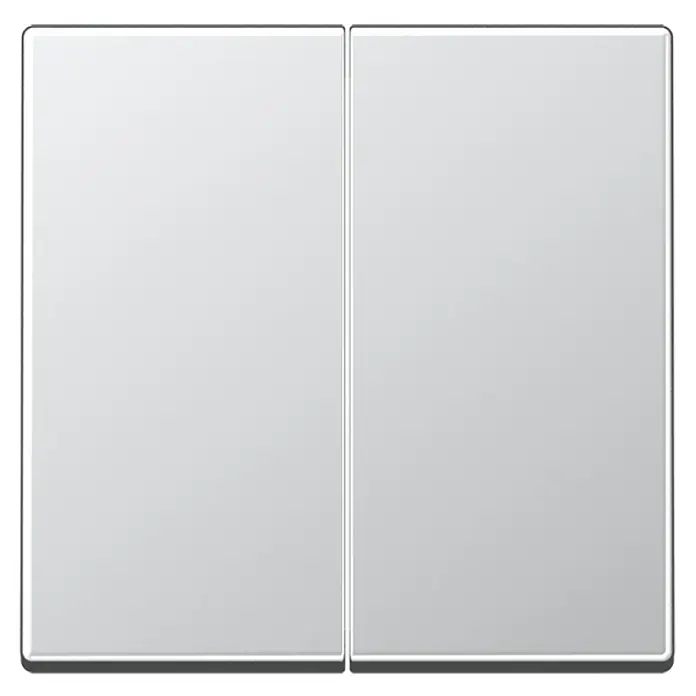 Jung Serienschalterwippe A595AL - Aluminium, Kunststoff, Unterputzmontage - Doppelter Lichtschalter mit zwei weißen, quadratischen Tasten. Ideal für moderne Innenräume.