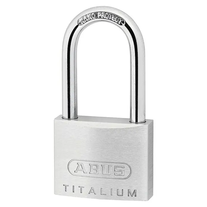 Abus Vorhängeschloss Titalium 64TI/40 HB40 Gleichschließend - B x H: 40 x 79 mm, Bügelstärke: 6 mm, Titalium-Spezialaluminium - ABUS TITALIUM Vorhängeschloss mit NANO PROTECT Beschichtung für erhöhten Korrosionsschutz und hohe Sicherheit.