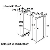 PKM Einbaukühlschrank KS 215.0 EB2 (Nutzinhalt Gesamt: 199 l, 54 x 54 x 122 cm, Weiß) | BAUHAUS