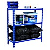 Simonrack Simonclick Metallregal Simonclick Plus (H x B x T: 90 x 100 x 50 cm, Traglast pro Boden: 180 kg, Anzahl Böden: 3 Stk., Stecken, Blau) | BAUHAUS
