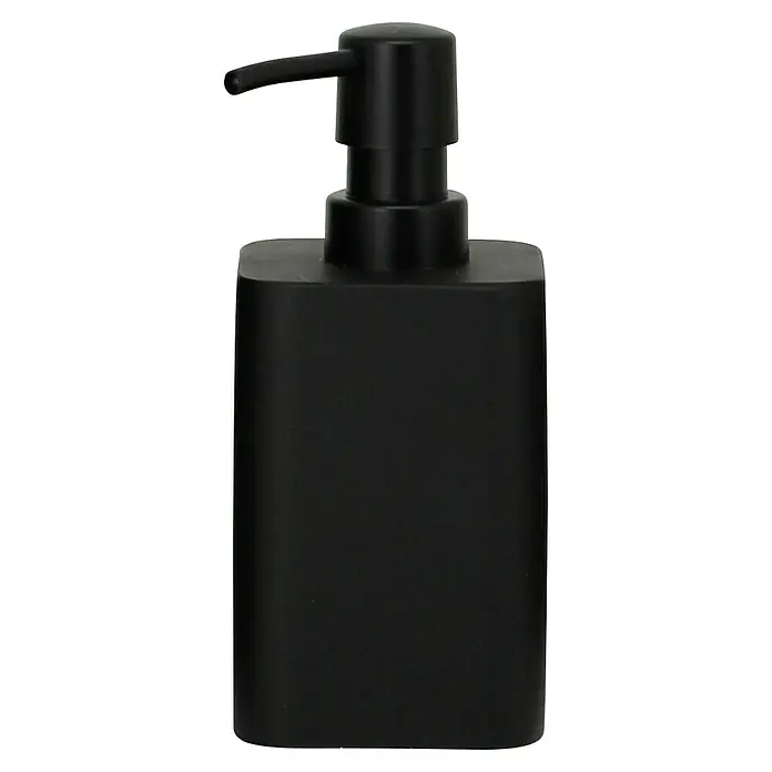 Aquasanit Onyx Dispensador de jabón - L x An x Al: 71 x 71 x 161 cm, Plástico, Negro - Dispensador de jabón negro con cabezal de bomba. Su diseño moderno encaja en cualquier baño y proporciona un ambiente elegante.