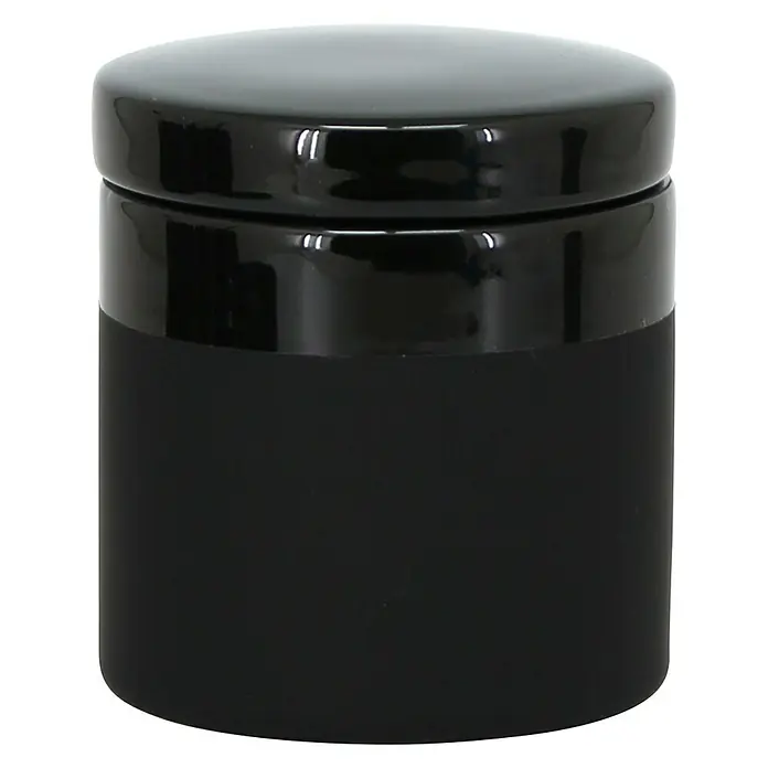 Aquasanit Olivia Organizador - Negro - Tarro de crema negro con tapa brillante perfecto para productos cosméticos.