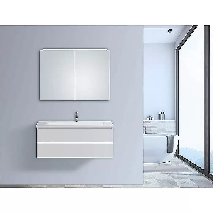 DSK LED-Spiegelschrank Aluminio Vegas - B x H: 70 x 50 cm, Aluminium, Aluminium - Stimmungsaufnahme