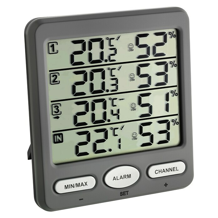 TFA Dostmann Funk-Thermo-HygrometerDigital, Reichweite Sensor: 100 m Diagonal View