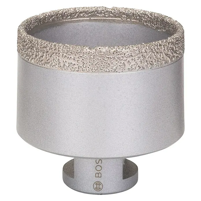 Bosch Broca diamantada para perforación en seco Dry Speed - Diámetro: 68 mm - La imagen muestra una broca de corona diamantada de Bosch para cortes precisos en materiales duros, ideal para baldosas y cerámica.