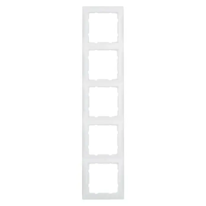 Berker S.1 Abdeckrahmen 10159909 - Polarweiß, 5-fach, Kunststoff - Weiße 5-fach Rahmenabdeckung für Schalter. Ein minimalistisches und modernes Design für Ihre Schalterabdeckungen.