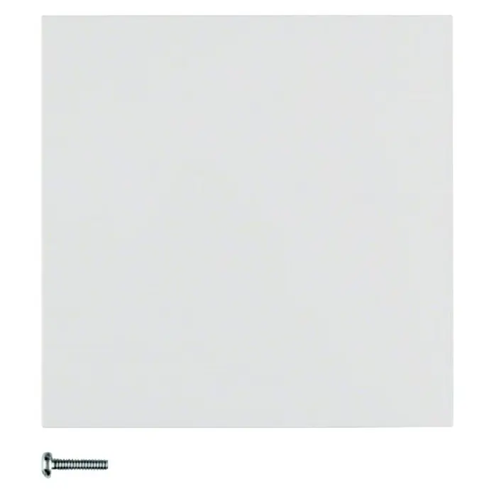 Berker Dimmerabdeckung 85141189 - Polarweiß, Glänzend, Kunststoff - Weiße Abdeckplatte mit einer Schraube, ideal für Elektroinstallationen, die eine saubere und sichere Abdeckung gewährleisten.