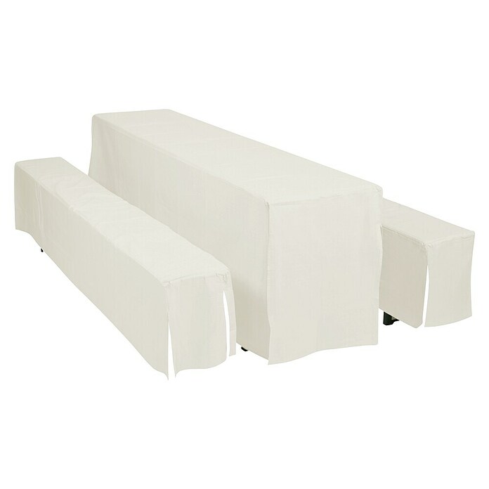 Doppler Bierbankauflagen-Set Hussen (Weiß, Tischmaße: 220 x 50 x 68 cm)