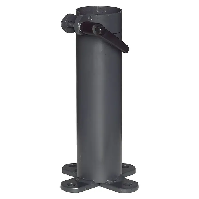 Doppler Bodenanker - Passend für: Rohrdurchmesser: 6,5 cm - Grauer Erdspieß für den sicheren Stand von Sonnenschirmen und anderen Gartenaccessoires. Robuste Konstruktion für den Außenbereich.