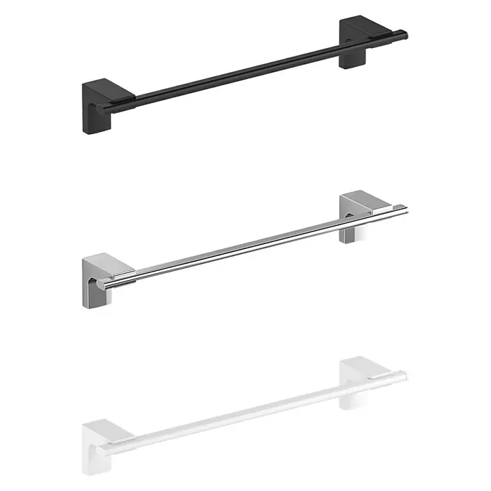 Creabath Elegance Toallero de barra - Largo: 35,6 cm, Negro - Tres toalleros en negro, plata y blanco. Los toalleros tienen un diseño moderno y minimalista. Perfecto para cualquier cuarto de baño.