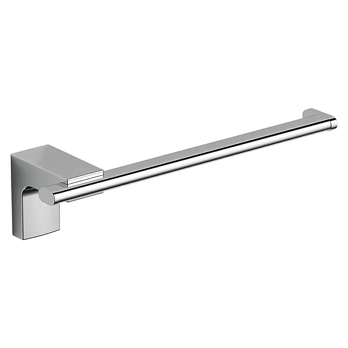 Creabath Elegance Toallero de barra abierto - Largo: 20,8 cm, Cromo - Primer plano de una barra de toalla cromada con un diseño moderno, perfecta para cualquier baño. Elegante y funcional.