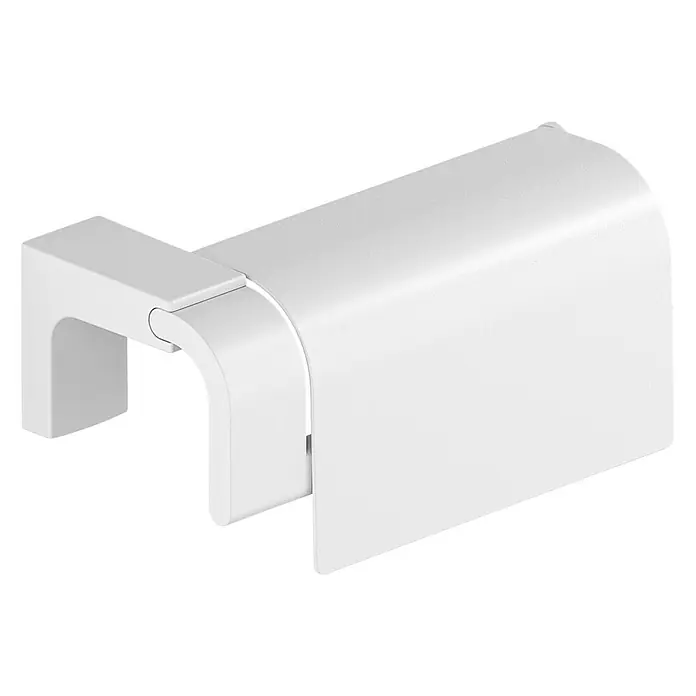 Creabath Elegance Portarrollos papel higiénico - Con tapa, Blanco - La imagen muestra una cubierta blanca con un diseño elegante y moderno, ideal para diversas aplicaciones interiores.