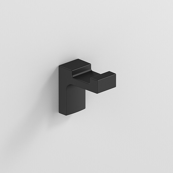 Creabath Elegance Colgador de baño (Número de ganchos: 1 ud., Negro, Satinado) | BAUHAUS
