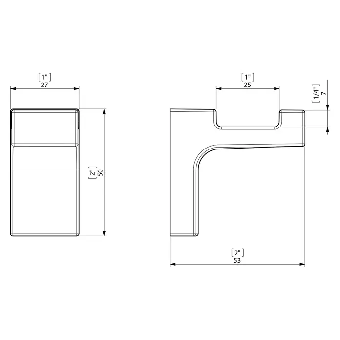 Creabath Elegance Colgador de baño - Número de ganchos: 1 ud., Cromo, Resplandeciente - Imagen que muestra un producto con medidas; un dibujo técnico revela las dimensiones del artículo, 50 mm de alto y 27 mm de ancho.
