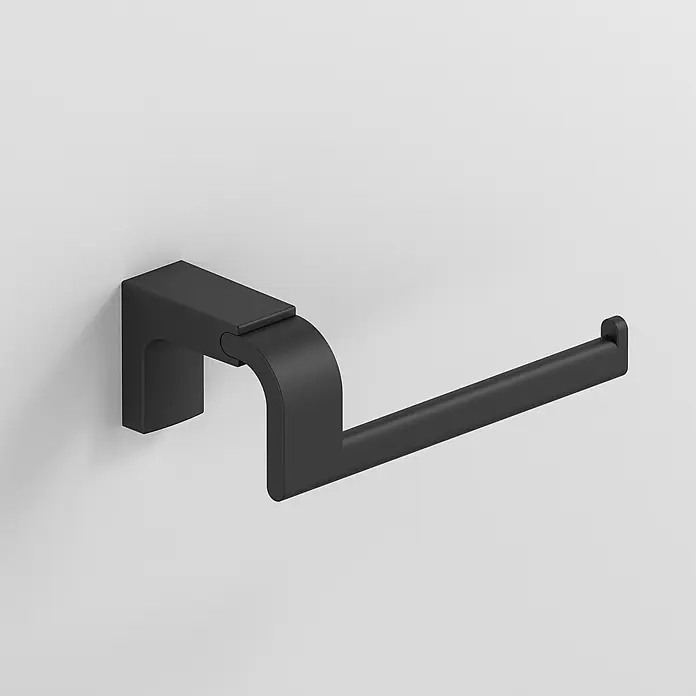 Creabath Elegance Portarrollos papel higiénico - Sin tapa, Negro - Portarrollos de papel higiénico negro con diseño minimalista. Accesorios de baño elegantes para baños modernos.