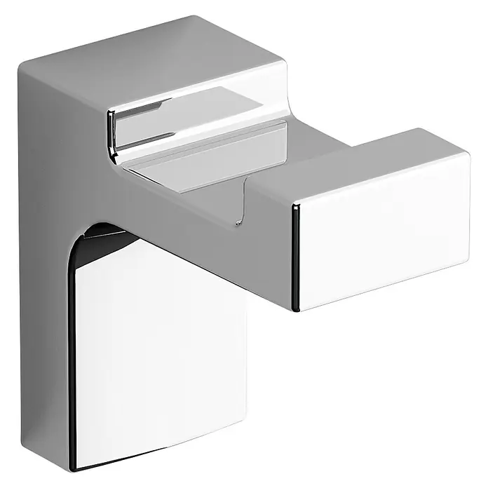 Creabath Elegance Colgador de baño - Número de ganchos: 1 ud., Cromo, Resplandeciente - Toallero de cromo con diseño moderno para un almacenamiento elegante en el baño.