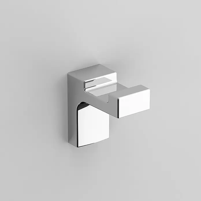 Creabath Elegance Colgador de baño - Número de ganchos: 1 ud., Cromo, Resplandeciente - Percha de pared cromada moderna para baño o armario. Práctica y elegante para colgar toallas o chaquetas.