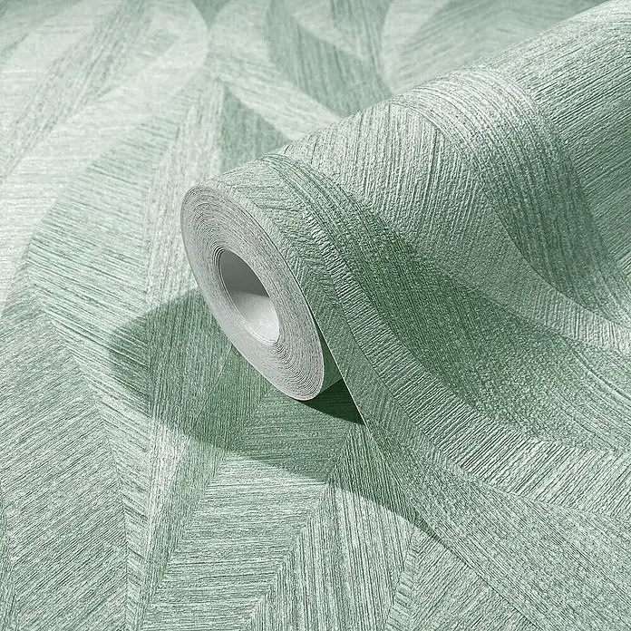 Marburg Papis Loveday Vliestapete - Grün, Wellen, 10,05 x 0,7 m - Eine Rolle mintfarbener geometrischer Tapete. Das Muster zeigt stilvolle Formen, ideal für moderne Innenräume und verleiht jedem Raum eine sanfte Note.