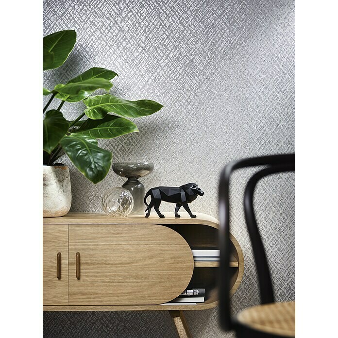 Marburg Papis Loveday Vliestapete Struktur II (Grau/Silber, Grafisch, 10,05 x 0,7 m) | BAUHAUS