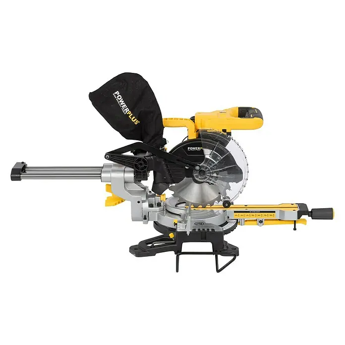 PowerPlus Sierra ingletadora POWX075720DB - 1.600 W, Diámetro hoja de sierra: 210 mm, Número de revoluciones de marcha en vacío: 5.000 r.p.m. - Sierra ingletadora telescópica Powerplus. Para cortar con precisión materiales de madera. Ideal para profesionales y aficionados al bricolaje.