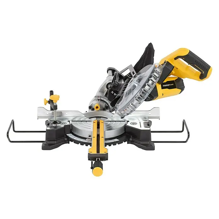 PowerPlus Sierra ingletadora POWX075720DB - 1.600 W, Diámetro hoja de sierra: 210 mm, Número de revoluciones de marcha en vacío: 5.000 r.p.m. - Una sierra ingletadora Powerplus, perfecta para cortes precisos en madera y otros materiales. Ideal para aficionados y profesionales.
